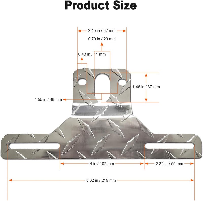 FBJTDQ Trailer License Plate Bracket Frame- Aluminum Heavy-Duty Bracket Holder for Trucks, Trailers, RVs, Boats, 1 Pack Universal License Plates with Mounting Screws, Caps - Image 5